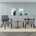 Fauteuils Gris 18.7 avec Table Ronde (Lot de 2)