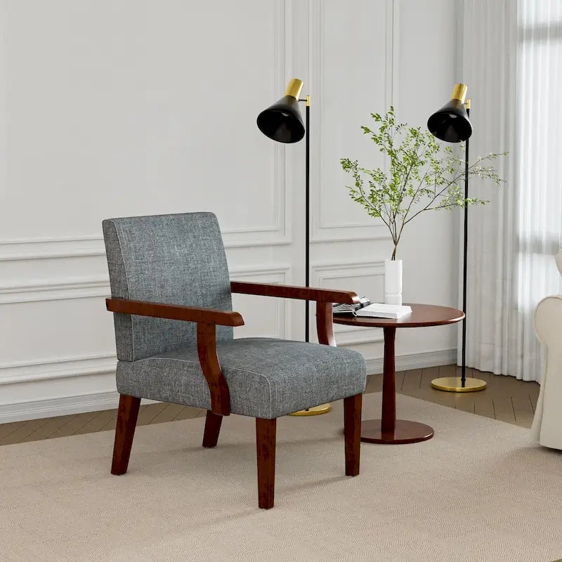 Fauteuils Gris 18.7 avec Table Ronde (Lot de 2)