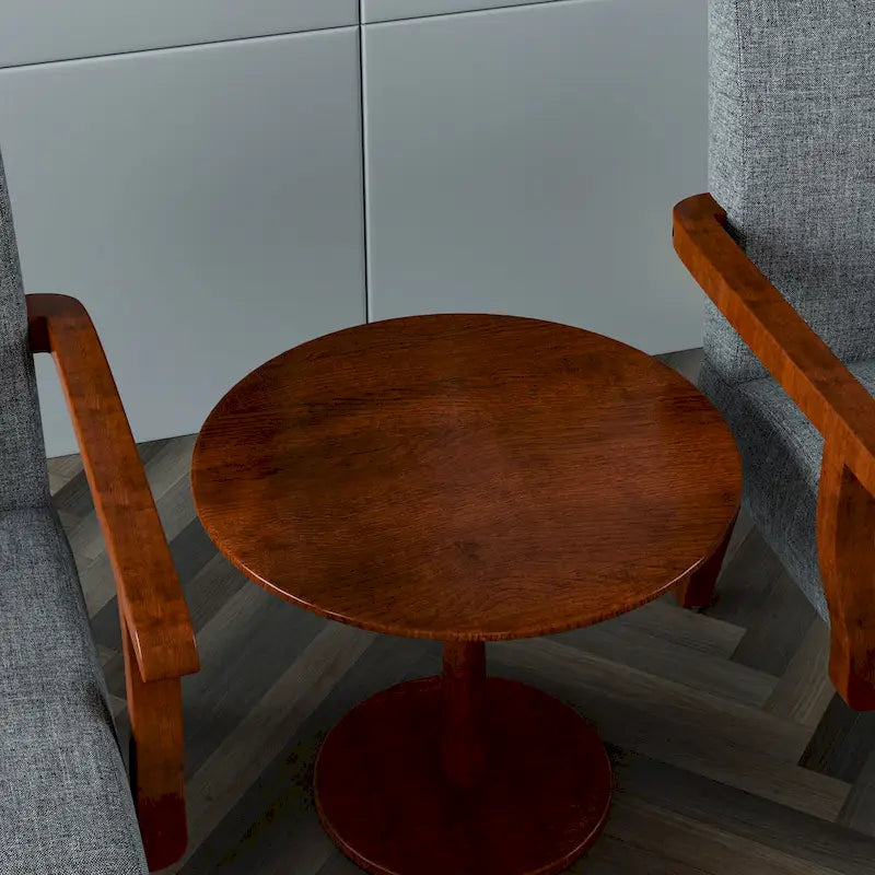 Fauteuils Gris 18.7 avec Table Ronde (Lot de 2)