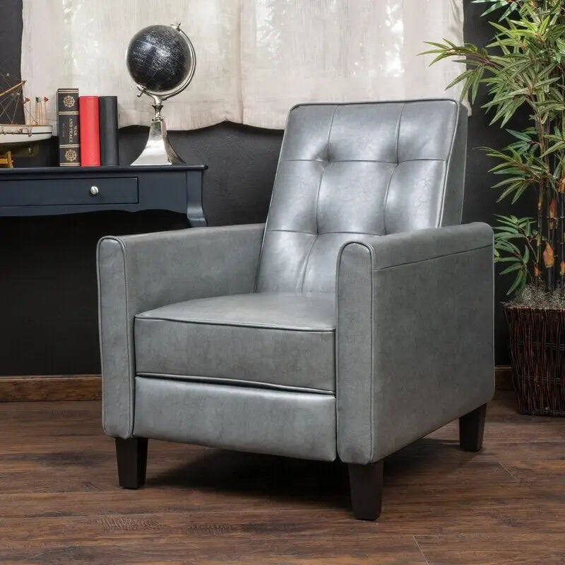 Fauteuil manuel club de 26,75 po de largeur avec accoudoirs enroulés et rembourrage moelleux pour un confort ultime, gris foncé