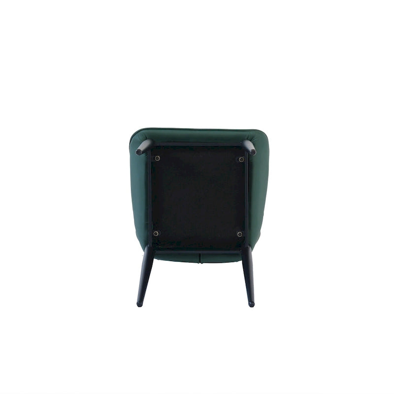 Lot de 2 chaises de salle à manger rembourrées, chaises modernes à dossier plein avec pieds en métal noir