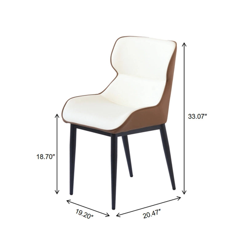 Lot de 2 chaises de salle à manger rembourrées, chaises modernes à dossier plein avec pieds en métal noir