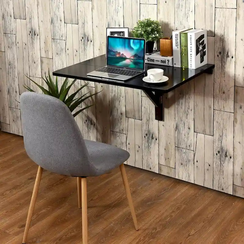 Table rabattable murale, Bureau pliant flottant, Gain de place