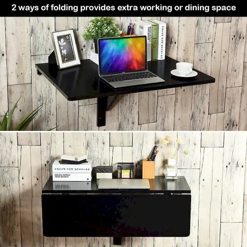 Table rabattable murale, Bureau pliant flottant, Gain de place