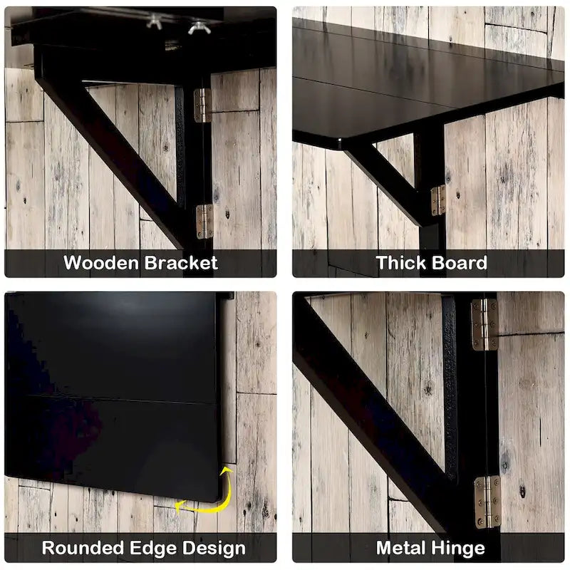 Table rabattable murale, Bureau pliant flottant, Gain de place