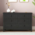 Commode double 6 tiroirs de style antique avec poignée coquille rétro pour chambre à coucher, salon