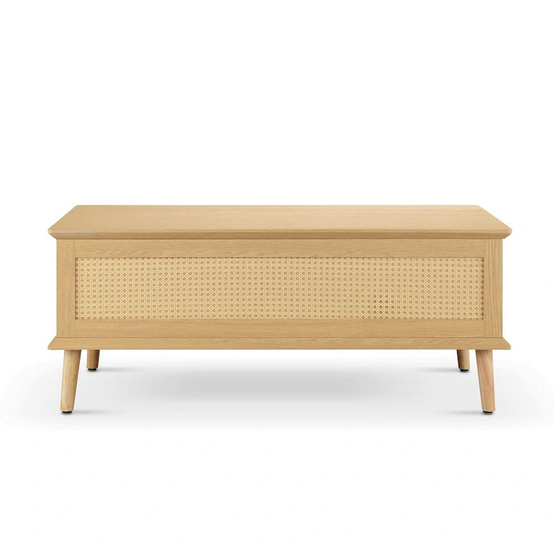 Table basse relevable en rotin avec rangement - 42 x 17