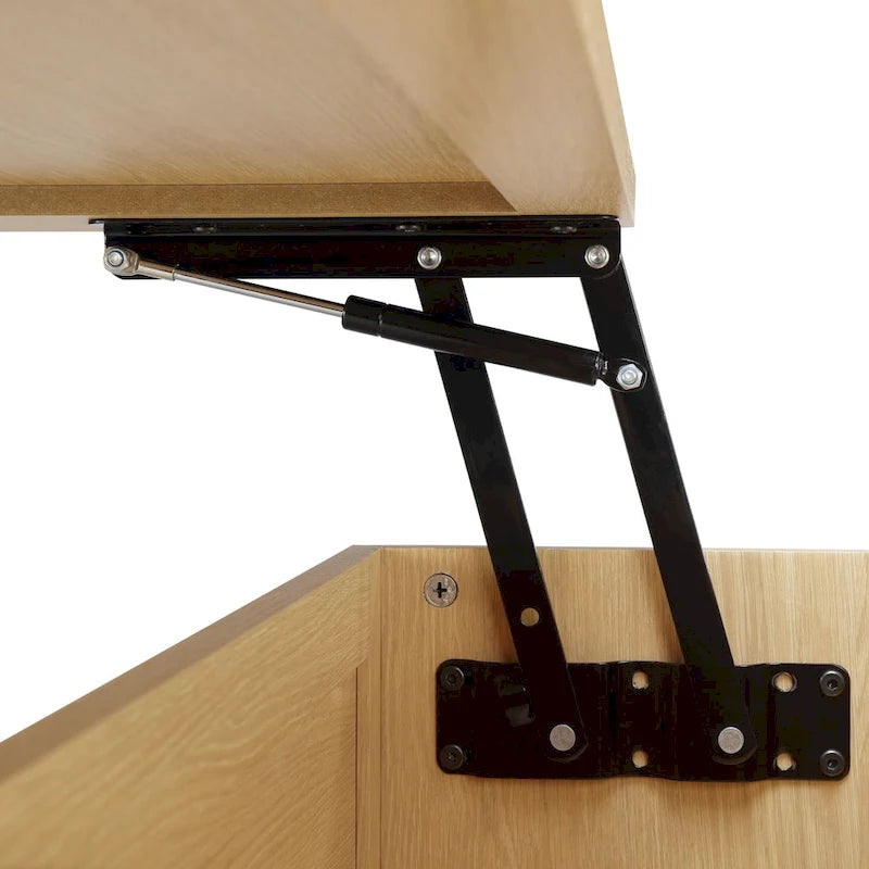 Table basse relevable en rotin avec rangement - 42 x 17