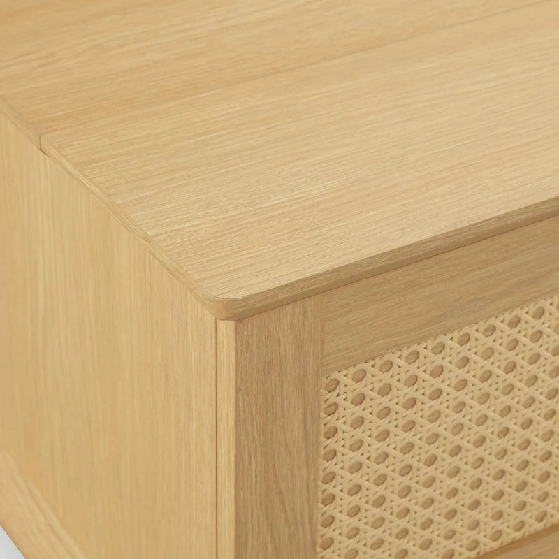 Table basse relevable en rotin avec rangement - 42 x 17