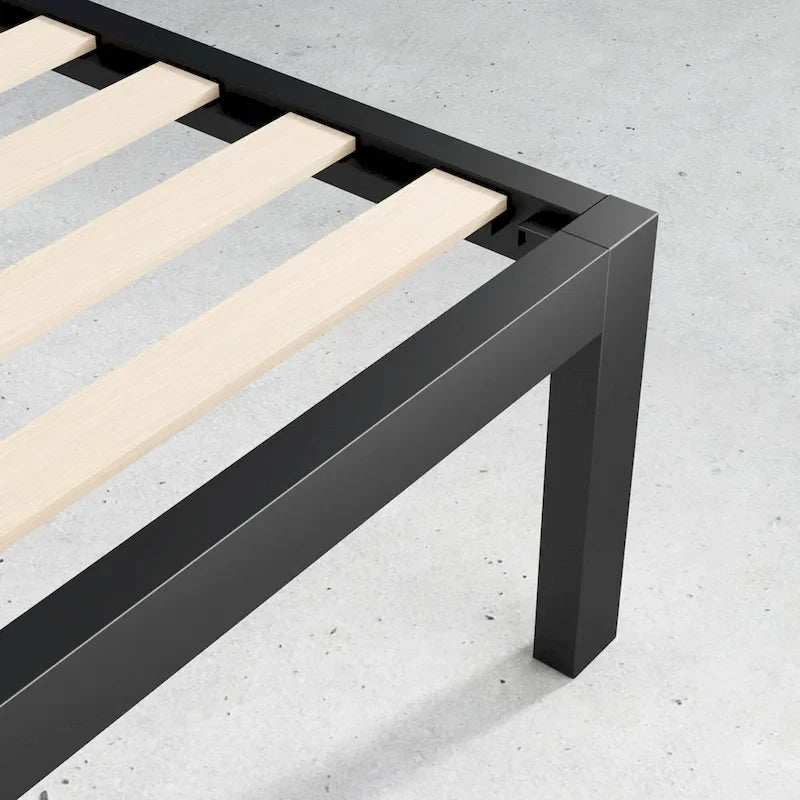 Cadre de lit plateforme en métal noir de 45,7 cm de haut