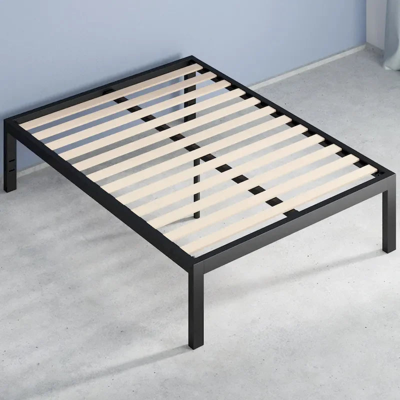 Cadre de lit plateforme en métal noir de 45,7 cm de haut