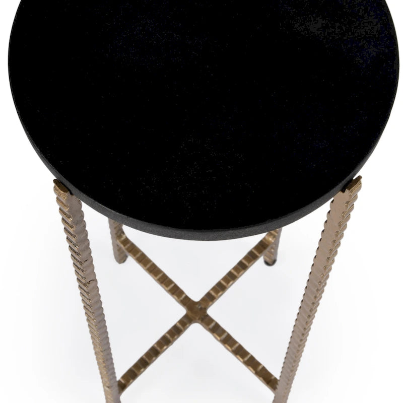 Table d'appoint à pieds croisés en granit