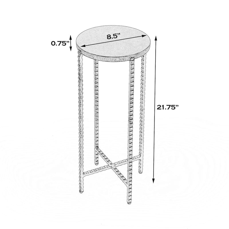 Table d'appoint à pieds croisés en granit