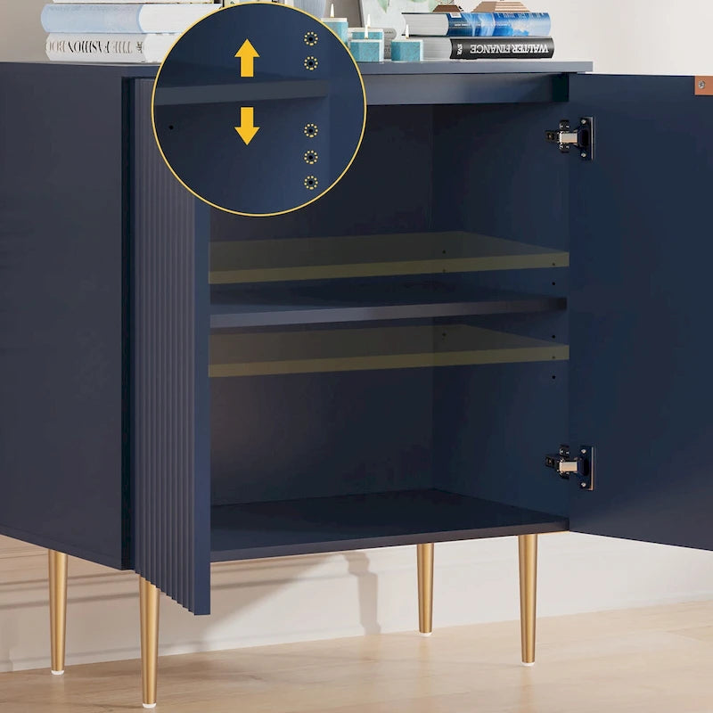 Buffet enfilade avec étagères réglables