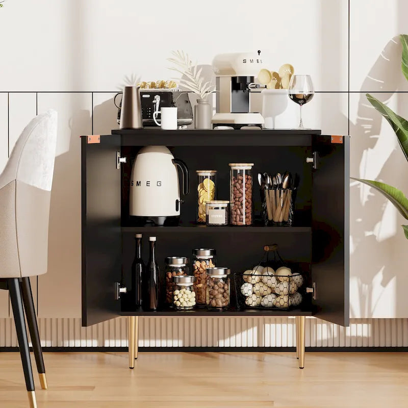 Buffet enfilade avec étagères réglables