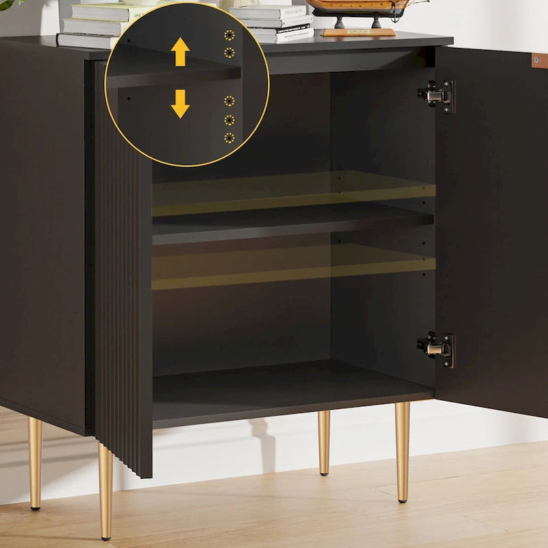 Buffet enfilade avec étagères réglables