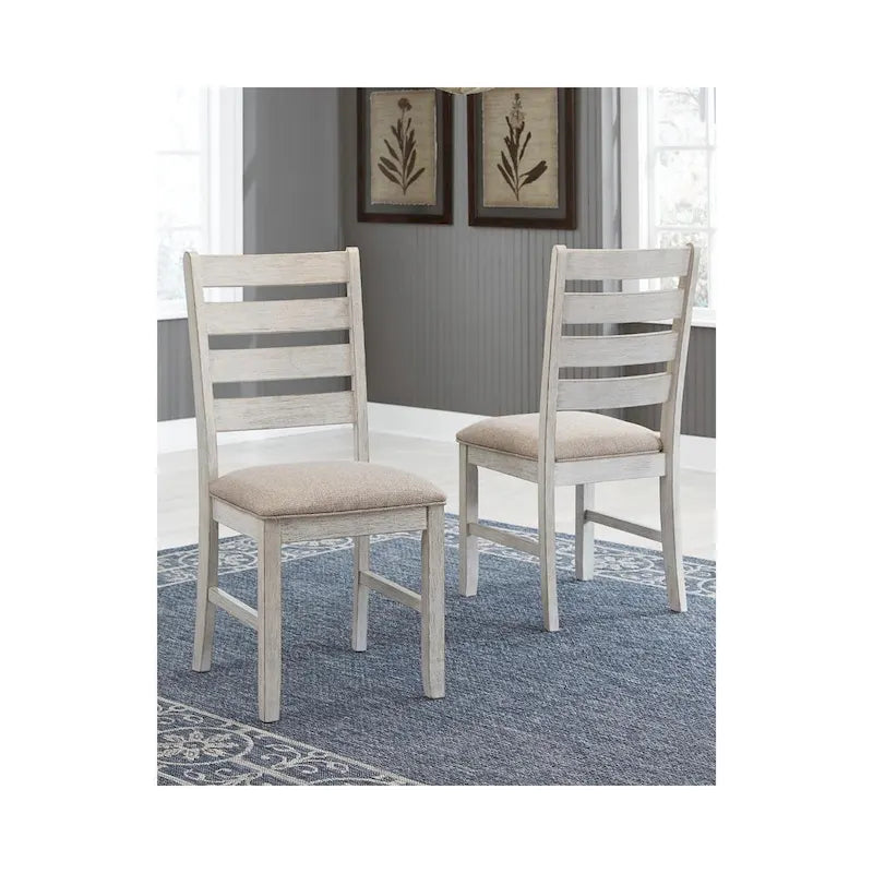 Chaises de salle à manger blanchies à la chaux (lot de 2)