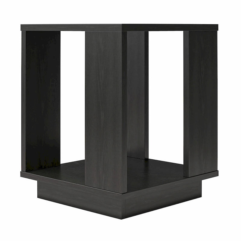 Table d'appoint en chêne massif avec étagère – Table de salon moderne