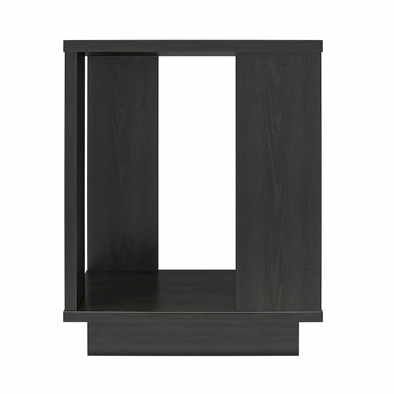 Table d'appoint en chêne massif avec étagère – Table de salon moderne