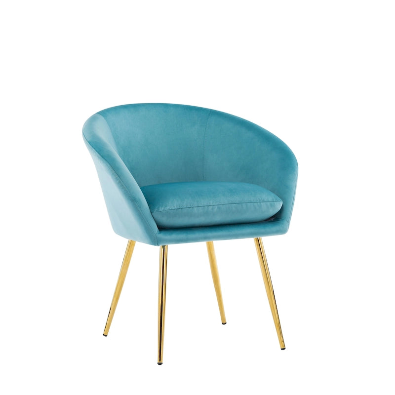 Chaises de salle à manger, Revêtement en velours, Pieds en métal doré