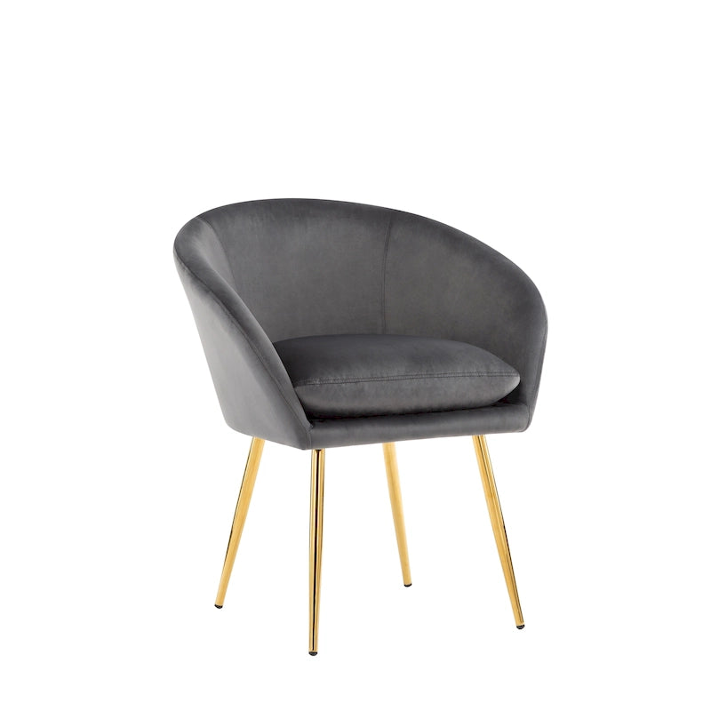 Chaises de salle à manger, Revêtement en velours, Pieds en métal doré