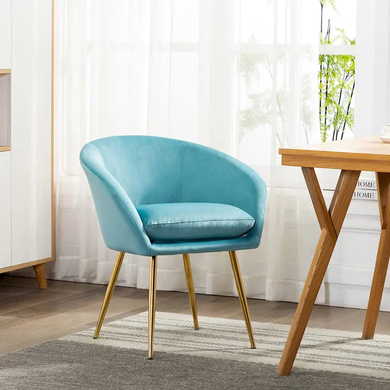 Porthos Home Lakia Dining Chairs, Velvet Upholstery, Gold Metal Legs