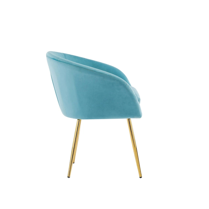 Chaises de salle à manger, Revêtement en velours, Pieds en métal doré