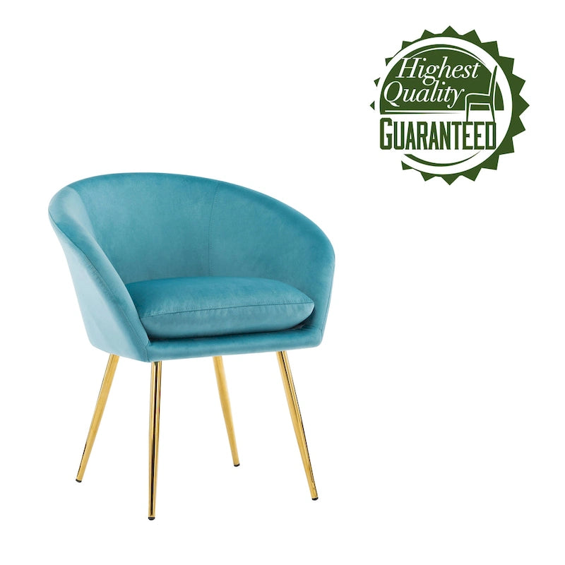 Chaises de salle à manger, Revêtement en velours, Pieds en métal doré