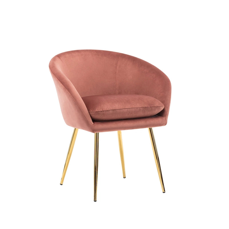 Chaises de salle à manger, Revêtement en velours, Pieds en métal doré