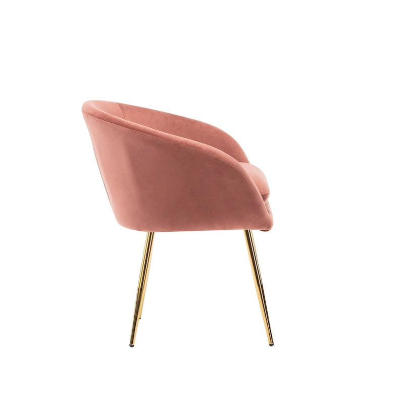 Chaises de salle à manger, Revêtement en velours, Pieds en métal doré