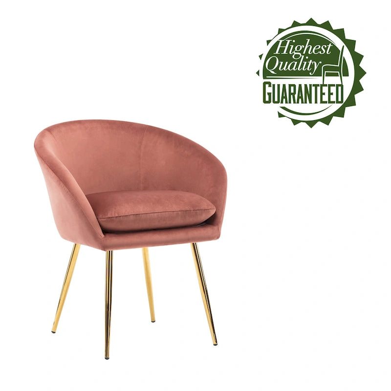 Chaises de salle à manger, Revêtement en velours, Pieds en métal doré