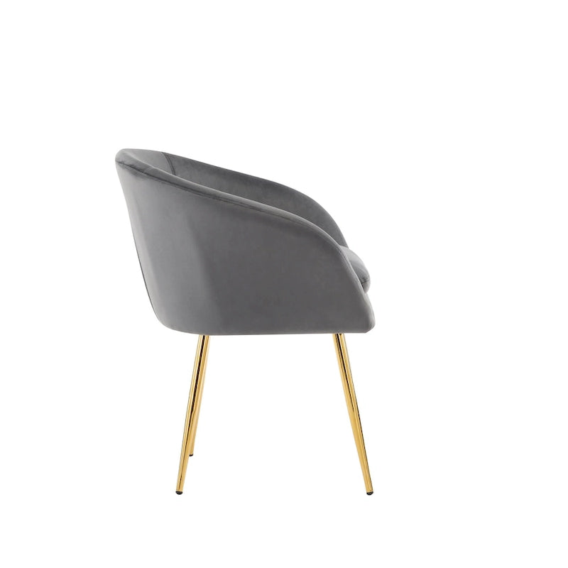 Chaises de salle à manger, Revêtement en velours, Pieds en métal doré