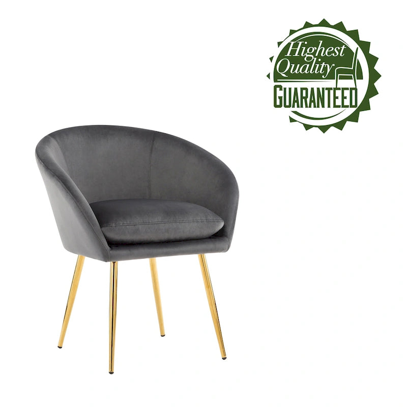 Chaises de salle à manger, Revêtement en velours, Pieds en métal doré