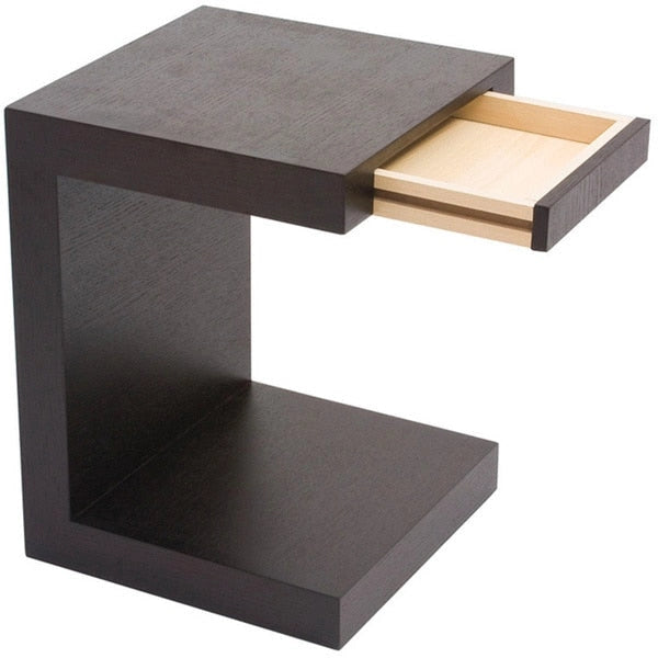 Table d'appoint créative en bois en forme de C