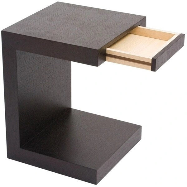 Table d'appoint créative en bois en forme de C