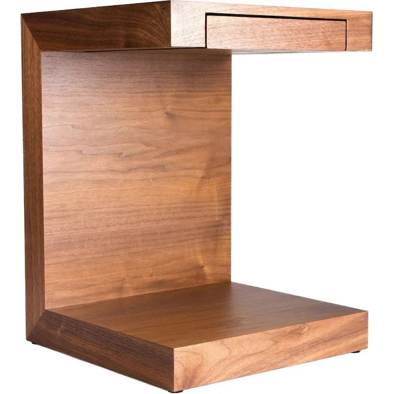 Table d'appoint créative en bois en forme de C