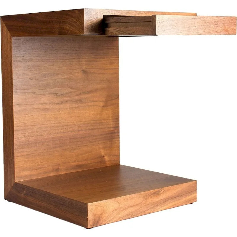 Table d'appoint créative en bois en forme de C