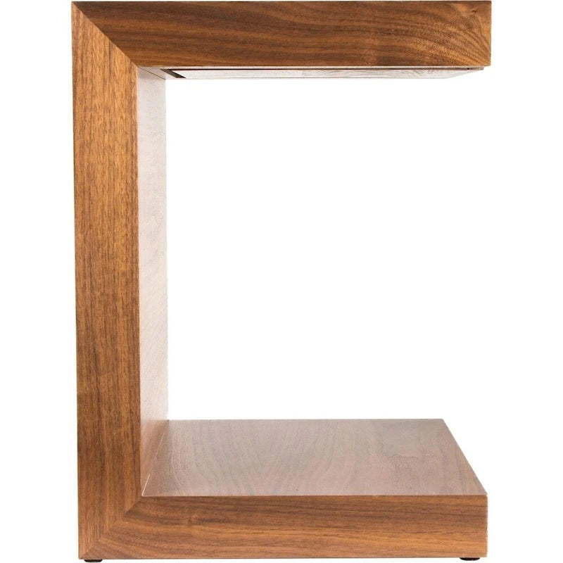 Table d'appoint créative en bois en forme de C