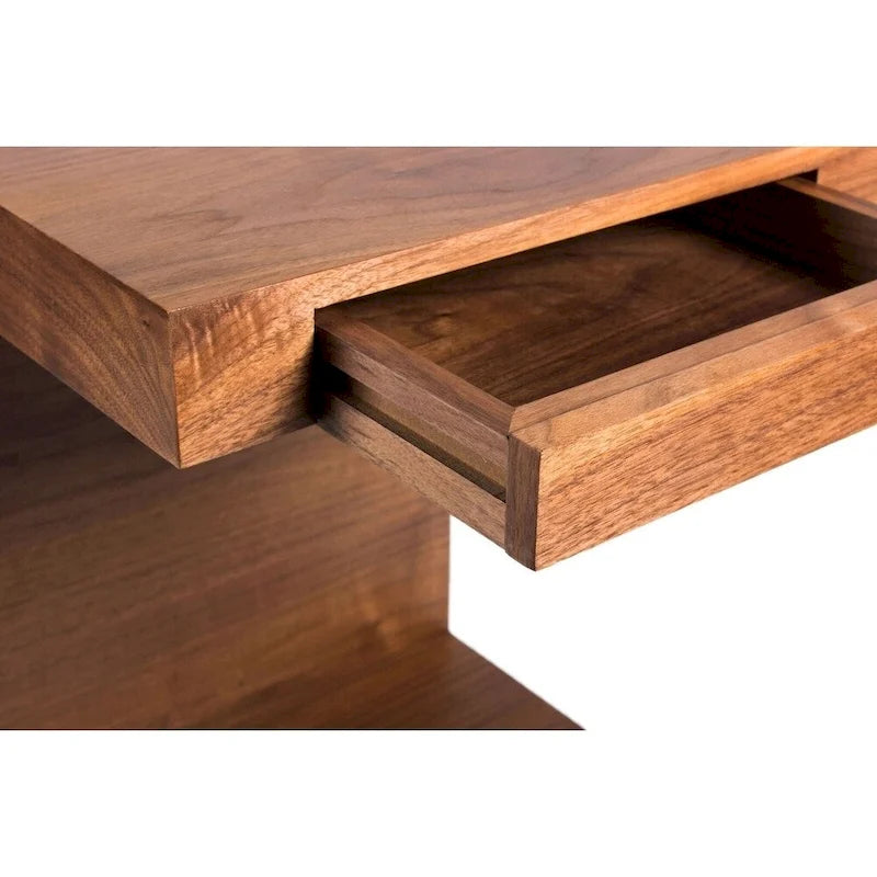 Table d'appoint créative en bois en forme de C