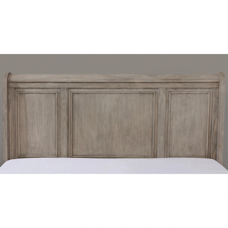 Lit traîneau et commode de rangement 2 pièces en bois gris de transition