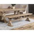 Uttermost Stratford 19 x 76 Solid Wood Farmhouse Trestle Base Dining