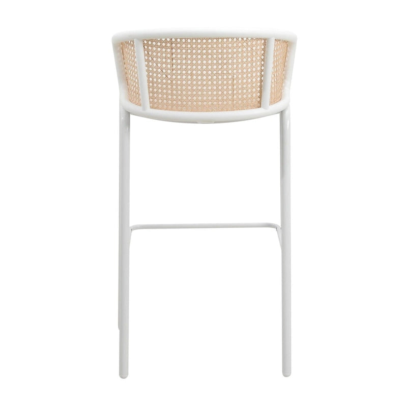 Tabouret de bar avec structure en acier thermolaqué blanc, lot de 2