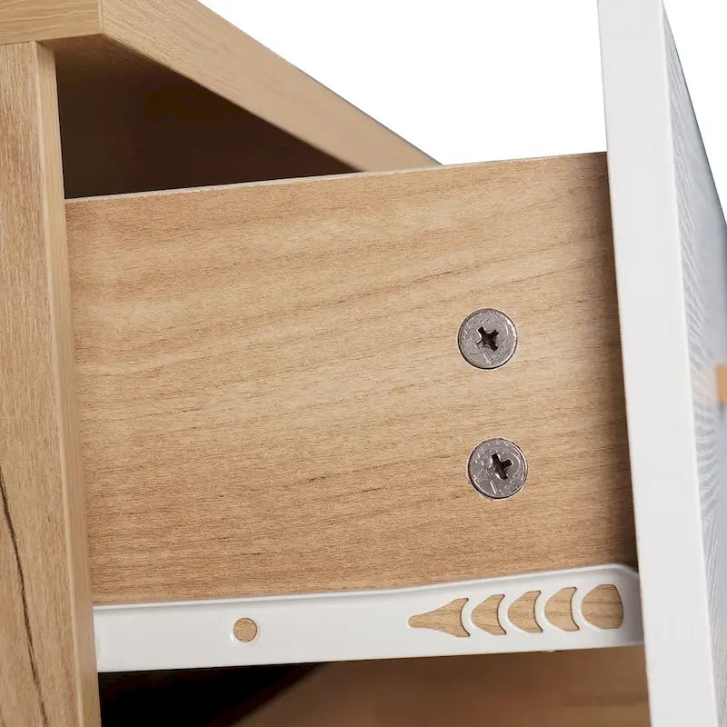 Commode de rangement à trois tiroirs, table de chevet, pieds et poignées en bois massif