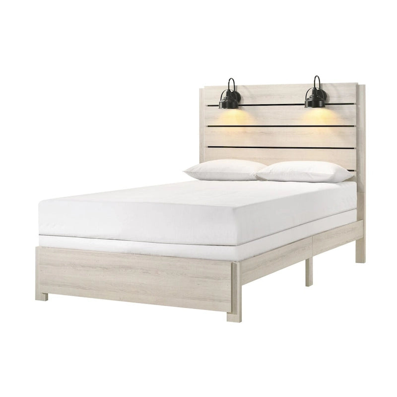 Ensemble de chambre à coucher 4 pièces avec panneaux LED blancs