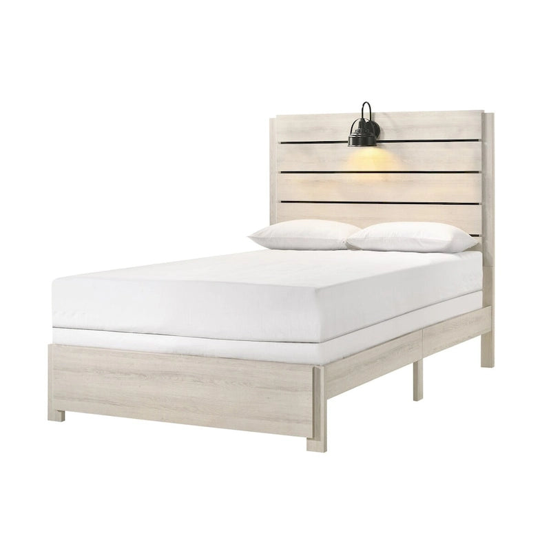 Ensemble de chambre à coucher 4 pièces avec panneaux LED blancs