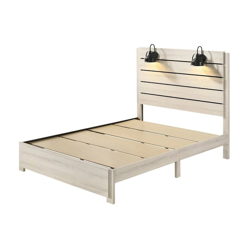 Ensemble de chambre à coucher 4 pièces avec panneaux LED blancs