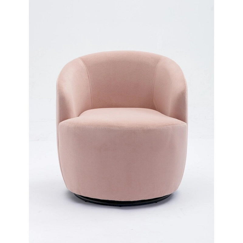 Fauteuil pivotant en velours avec anneau en métal thermolaqué noir