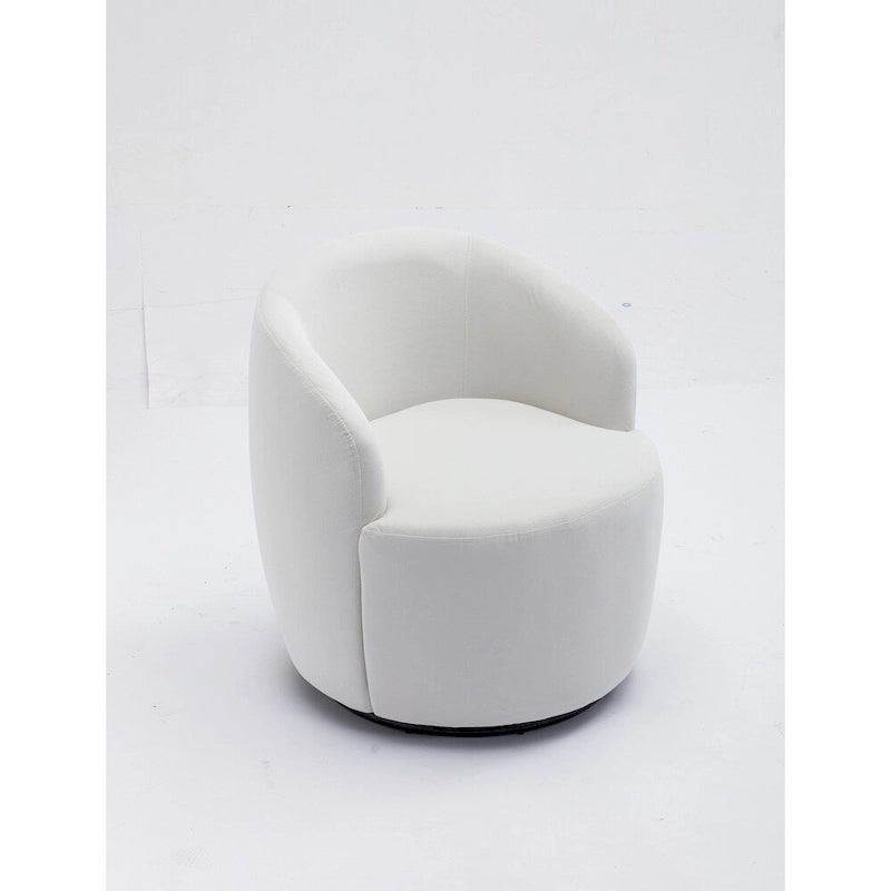 Fauteuil pivotant en velours avec anneau en métal thermolaqué noir