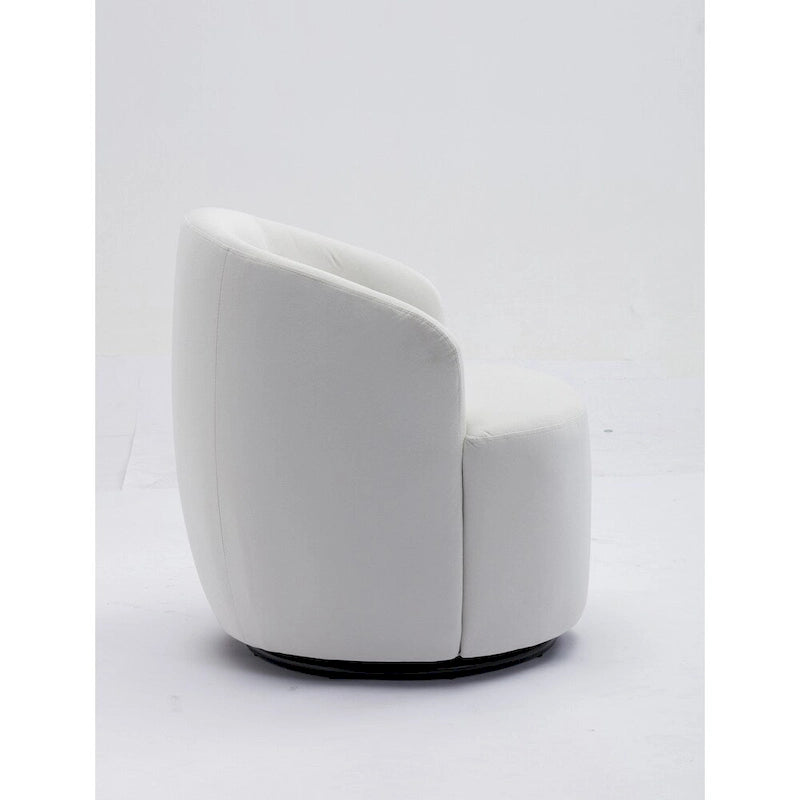 Fauteuil pivotant en velours avec anneau en métal thermolaqué noir