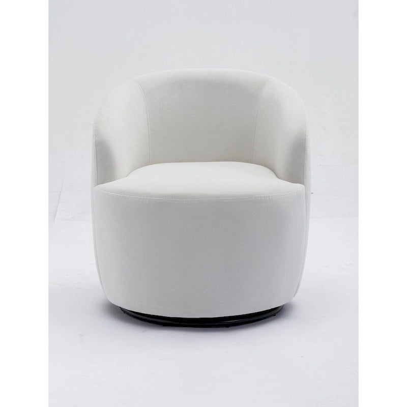 Fauteuil pivotant en velours avec anneau en métal thermolaqué noir